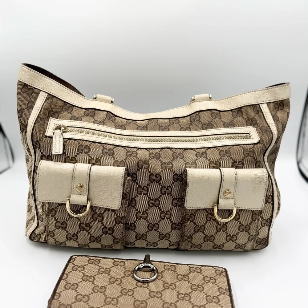 Gucci Beige and Brown Monogram Shoulder Bag And Wallet (Pelove) - Picture 2 of 15